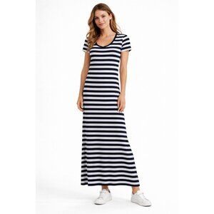 Polo by Ralph Lauren Navy and White Striped Maxi Dress